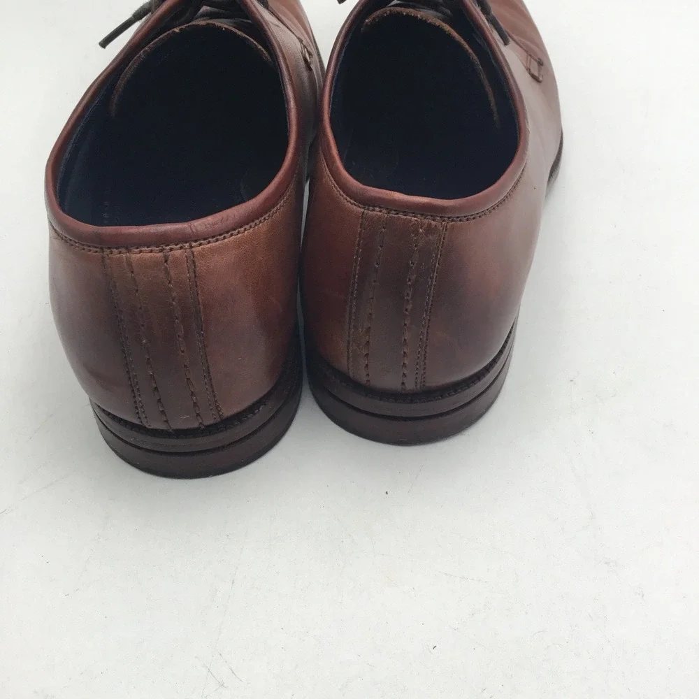Cole Haan Grand.OS Mens Brown Leather Derby Dress Shoes Plain Toe Lace Up Sz 9 M